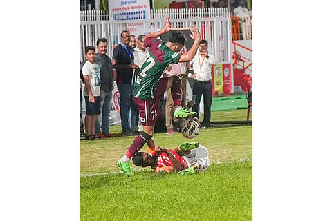 Mohun Bagan vs East Bengal exhibition match at the KD Singh Babu Stadium, in Lucknow